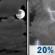 Wednesday Night: A slight chance of showers and thunderstorms after 1am. Mostly cloudy, with a low around 60. South wind around 10 mph. Chance of precipitation is 20%. Wednesday Night: Mostly Cloudy then Slight Chance Showers And Thunderstorms