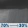 Saturday Night: Rain showers likely. Mostly cloudy, with a low around 53. South southeast wind 5 to 10 mph. Chance of precipitation is 70%. Saturday Night: Rain Showers Likely