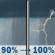 Friday: Rain showers before 1pm, then showers and thunderstorms. Cloudy. High near 65, with temperatures falling to around 62 in the afternoon. East wind 5 to 15 mph, with gusts as high as 25 mph. Chance of precipitation is 100%. New rainfall amounts between 1 and 2 inches possible. Friday: Rain Showers