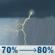 Friday: A chance of rain showers before 7am, then showers and thunderstorms. Mostly cloudy, with a high near 72. Southeast wind 5 to 10 mph. Chance of precipitation is 80%. Friday: Showers And Thunderstorms